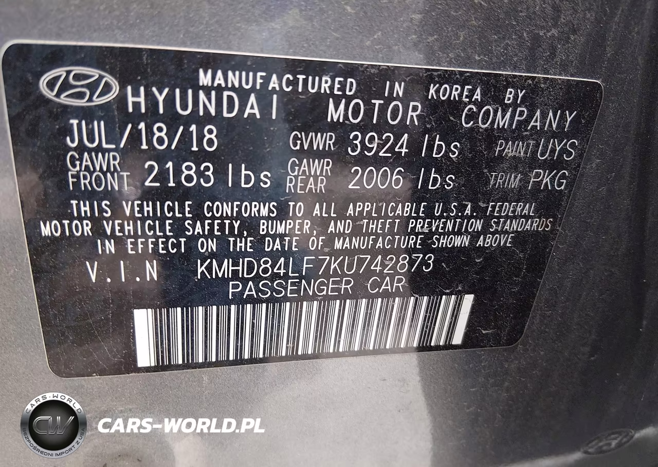 2019 Hyundai Elantra Sel VIN:KMHD84LF7KU742873 - 9