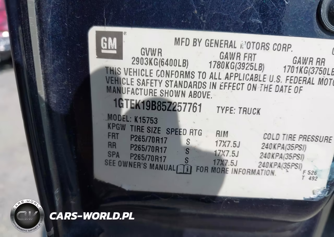 2005 GMC Sierra 1500 Sle VIN:1GTEK19B85Z257761 - 9