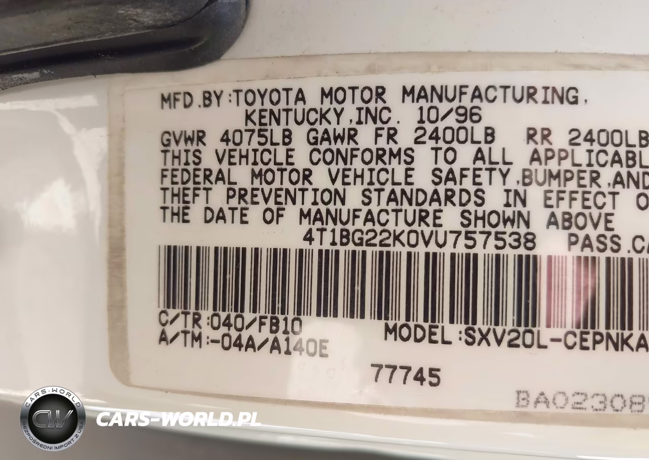 1997 Toyota Camry Le VIN:4T1BG22K0VU757538 - 9