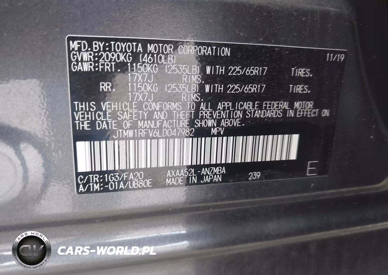 2020 Toyota Rav4 Xle VIN:JTMW1RFV6LD047982 - 9
