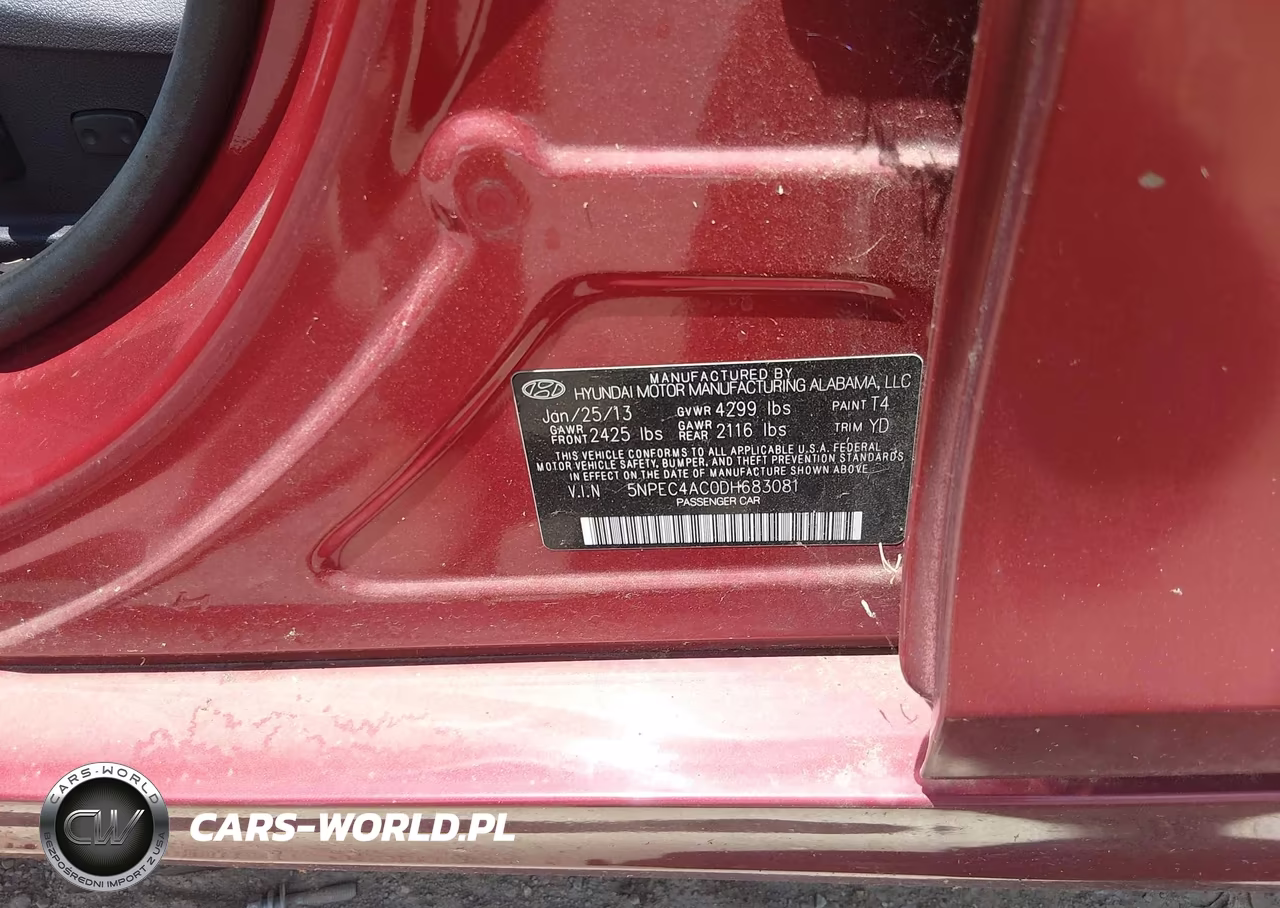 2013 Hyundai Sonata Limited VIN:5NPEC4AC0DH683081 - 9