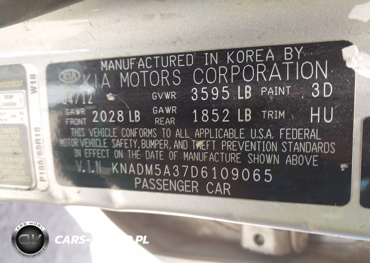 2013 Kia Rio Lx VIN:KNADM5A37D6109065 - 9