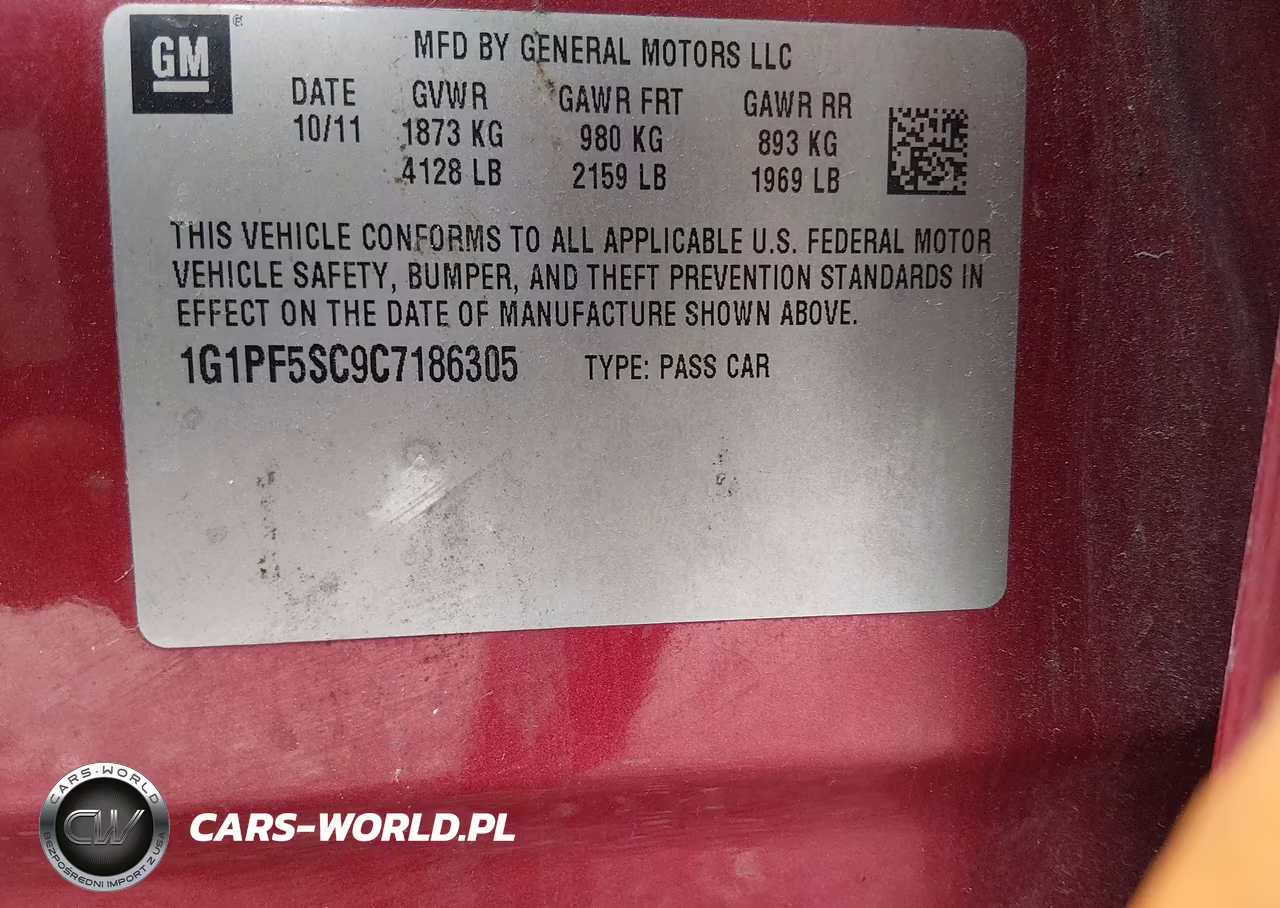 2012 Chevrolet Cruze 1Lt VIN:1G1PF5SC9C7186305 - 9