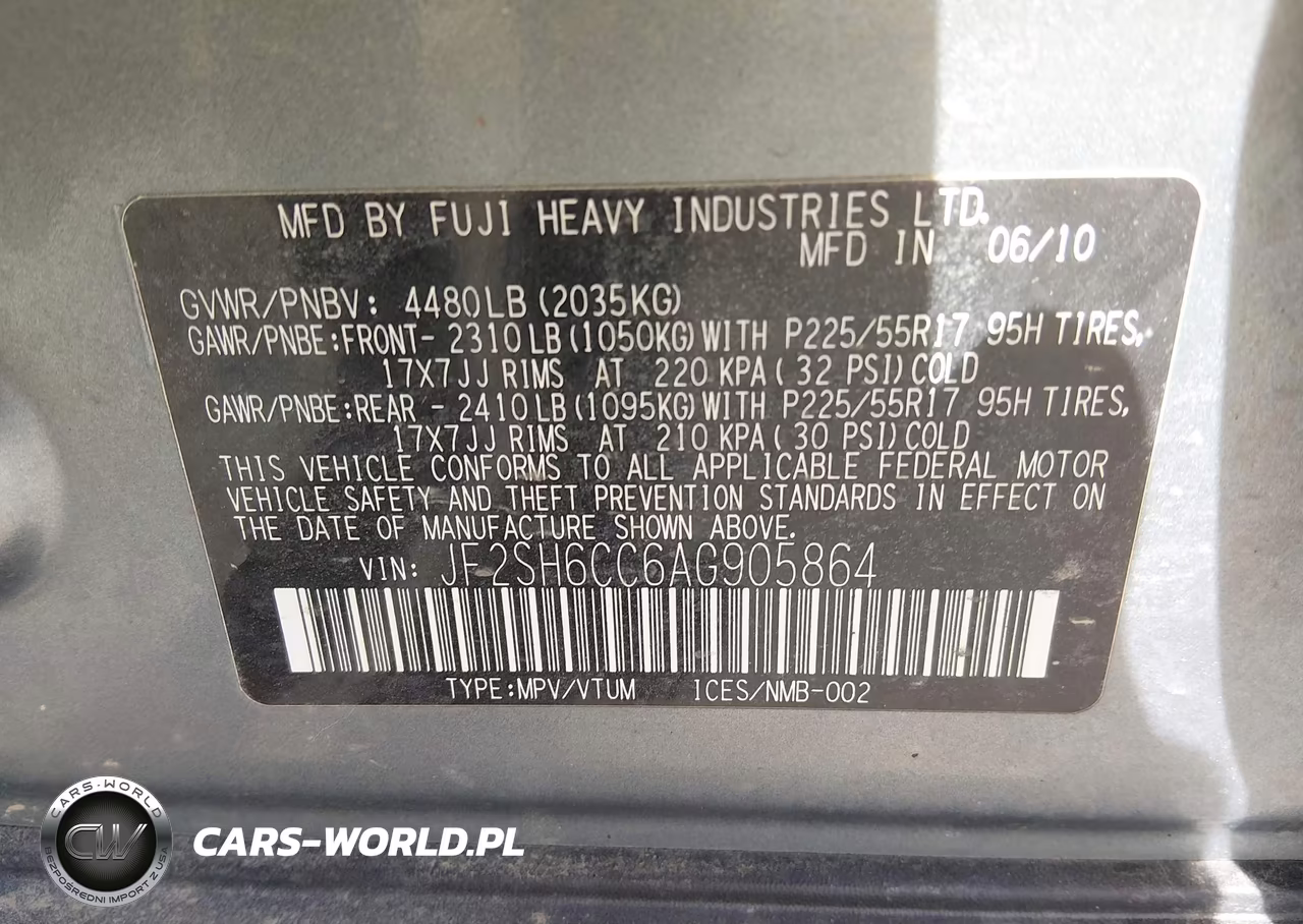 2010 Subaru Forester 2.5X Premium VIN:JF2SH6CC6AG905864 - 9