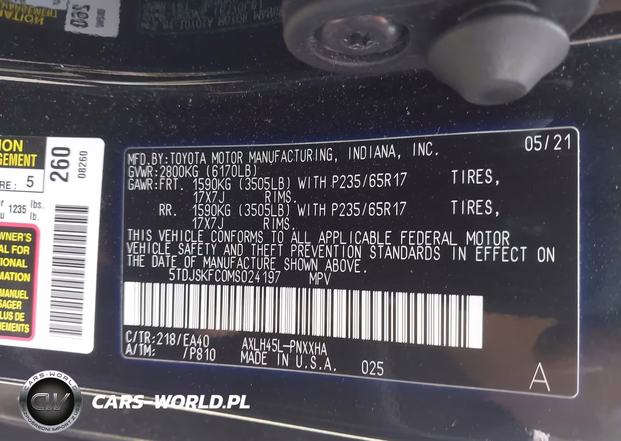 2021 Toyota Sienna Xle VIN:5TDJSKFC0MS024197 - 9