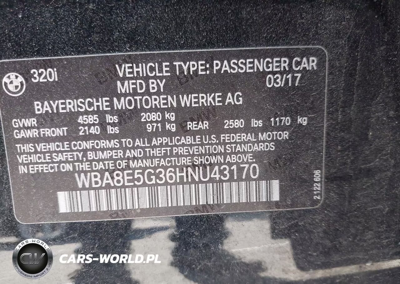 2017 BMW 320I xDrive VIN:WBA8E5G36HNU43170 - 9