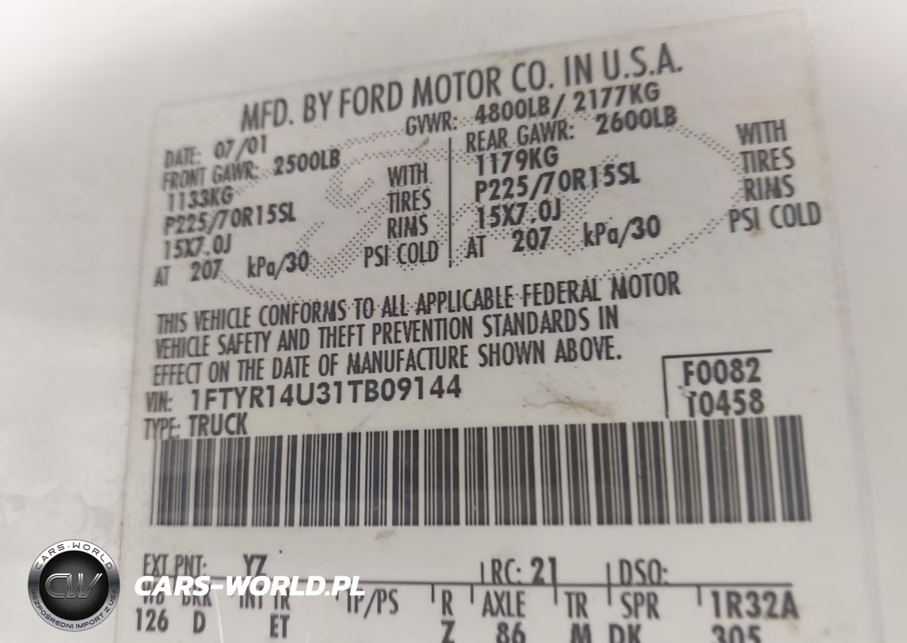 2001 Ford Ranger Edge-Xl-Xlt VIN:1FTYR14U31TB09144 - 9