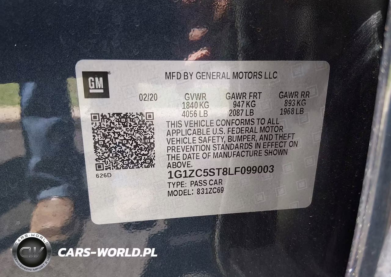 2020 Chevrolet Malibu Fwd 1Fl VIN:1G1ZC5ST8LF099003 - 9