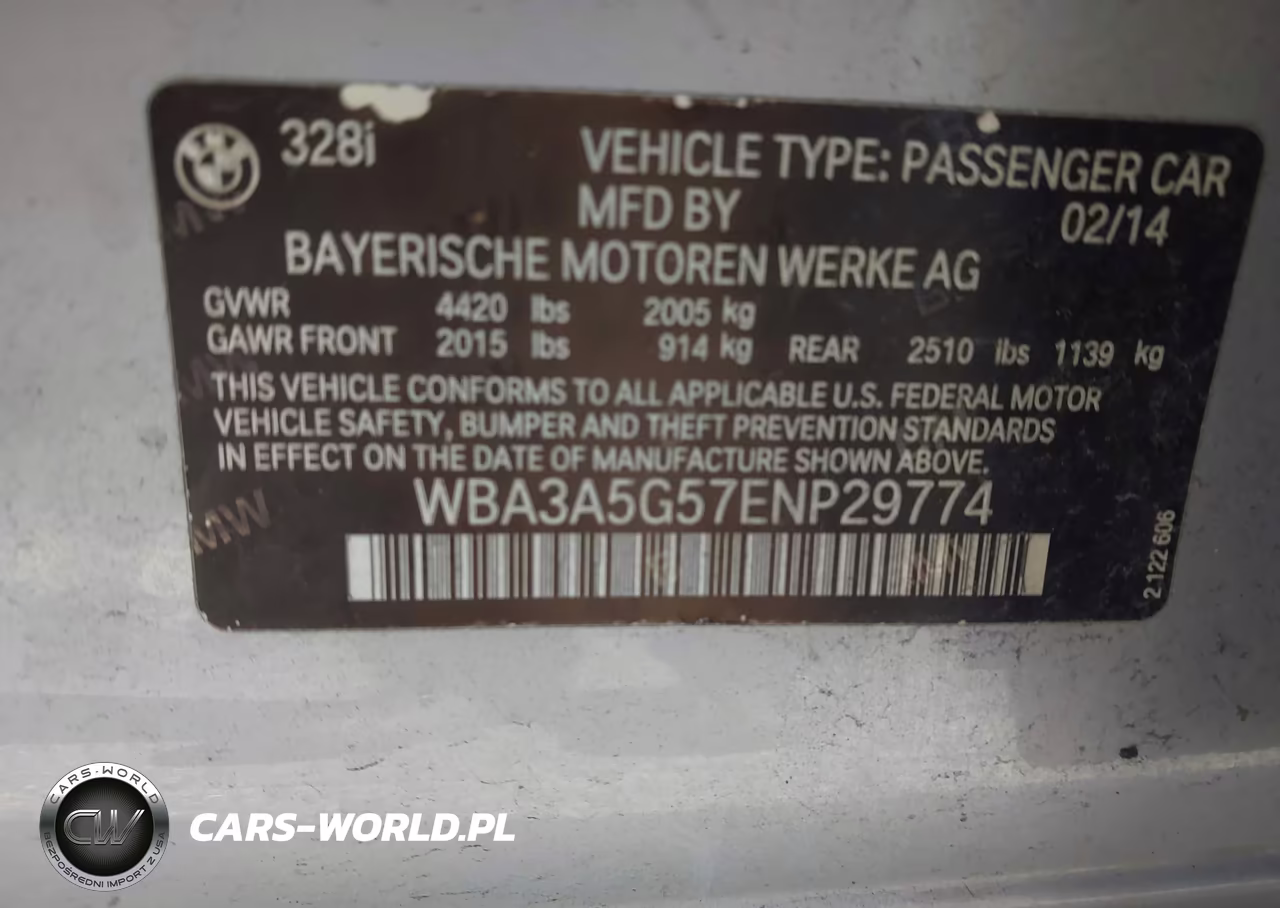 2014 BMW 328I VIN:WBA3A5G57ENP29774 - 9