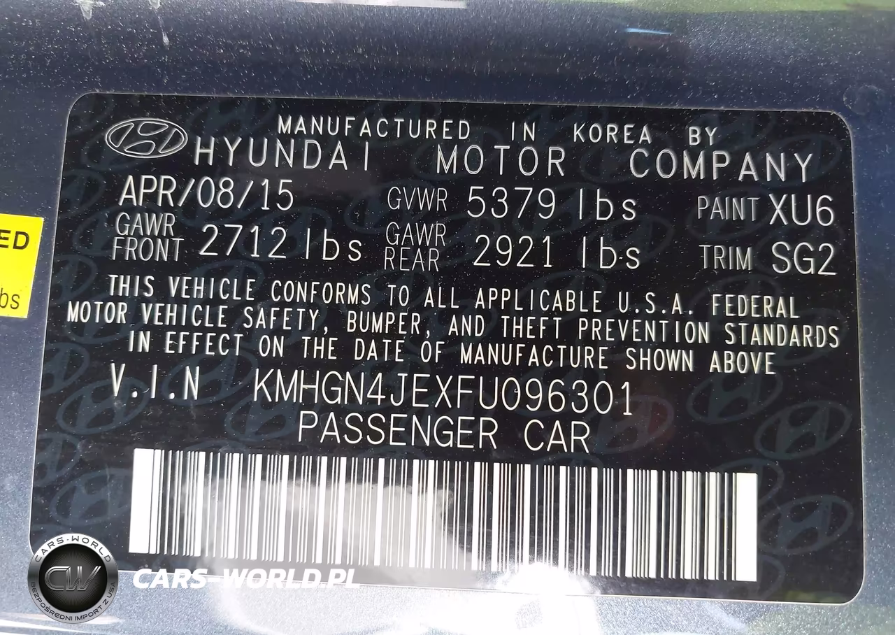 2015 Hyundai Genesis 3.8 VIN:KMHGN4JEXFU096301 - 9