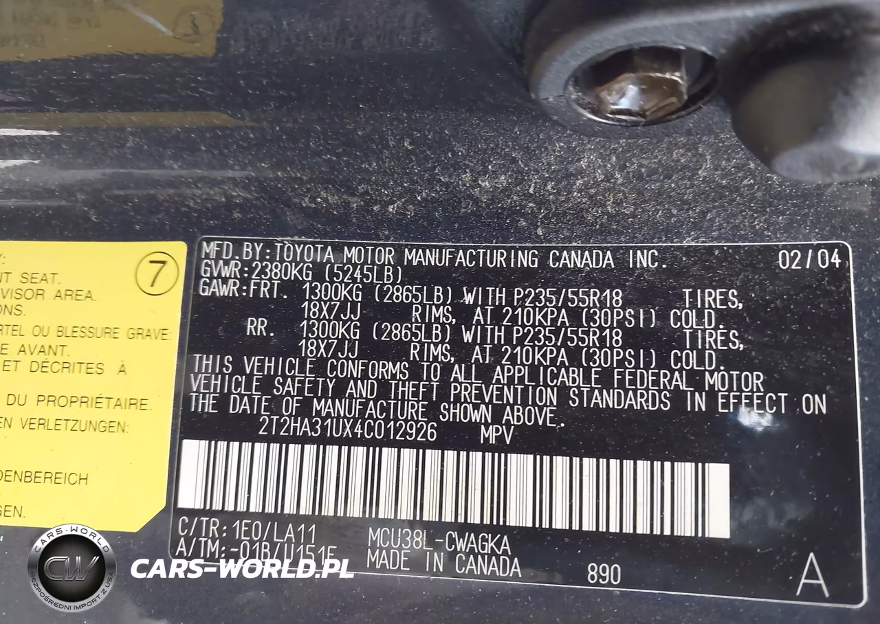 2004 Lexus Rx 330 VIN:2T2HA31UX4C012926 - 9