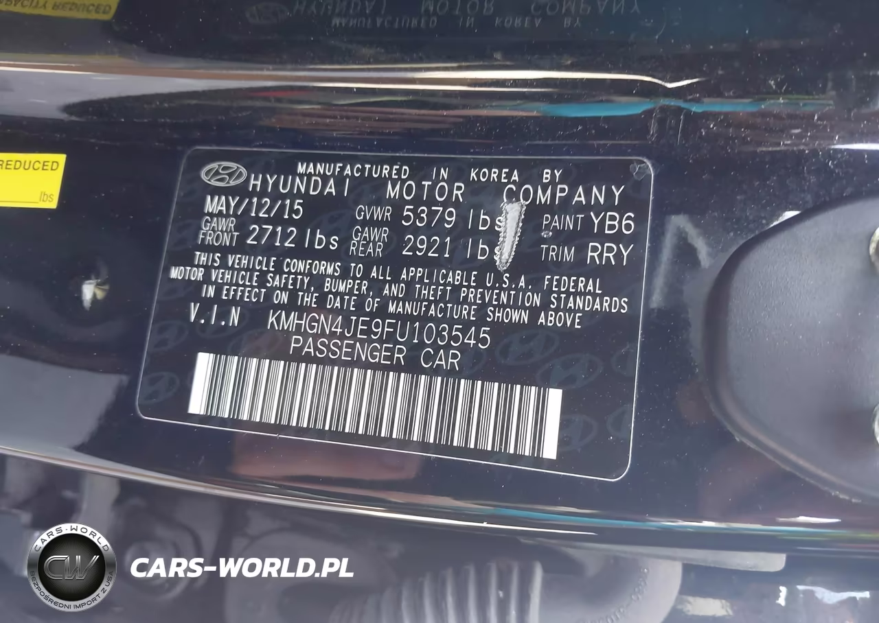 2015 Hyundai Genesis 3.8 VIN:KMHGN4JE9FU103545 - 9