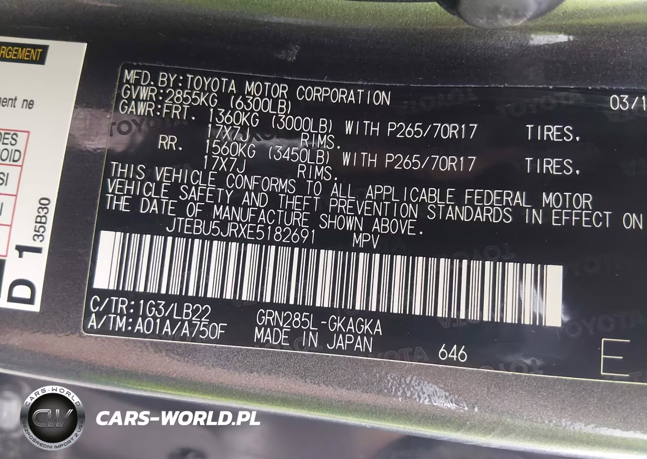 2014 Toyota 4Runner Sr5 Premium VIN:JTEBU5JRXE5182691 - 9