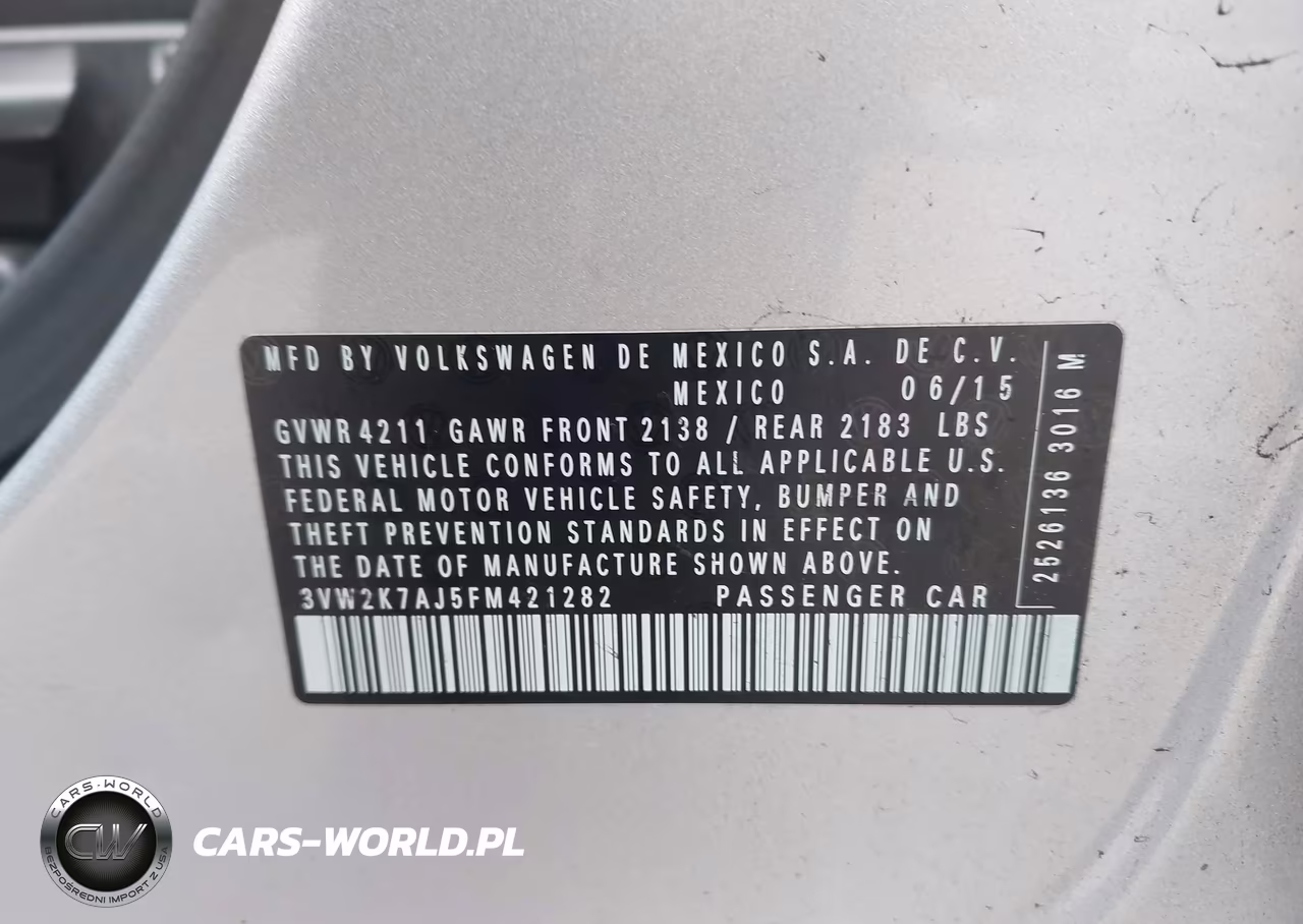 2015 Volkswagen Jetta 2.0L S VIN:3VW2K7AJ5FM421282 - 9