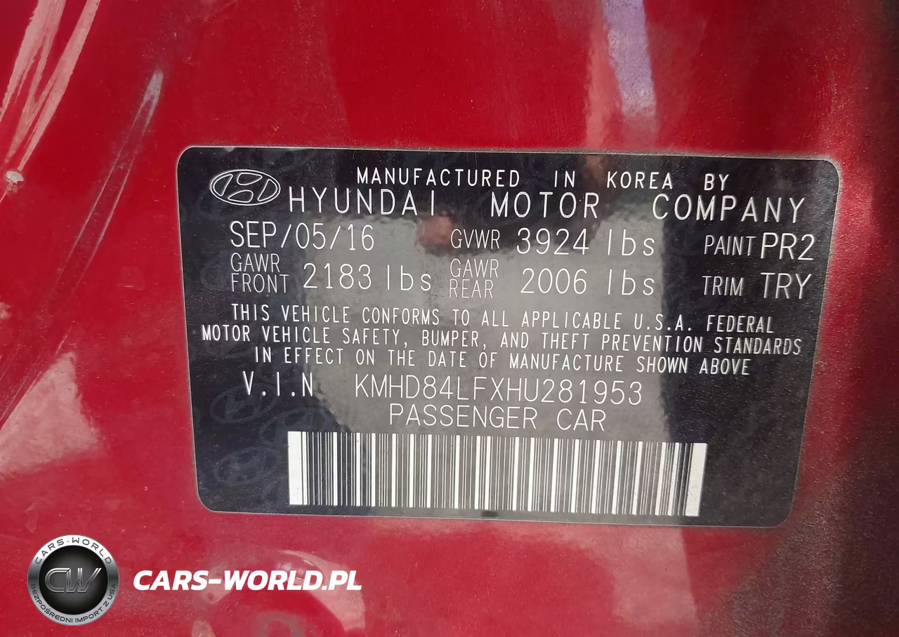 2017 Hyundai Elantra Limited VIN:KMHD84LFXHU281953 - 9