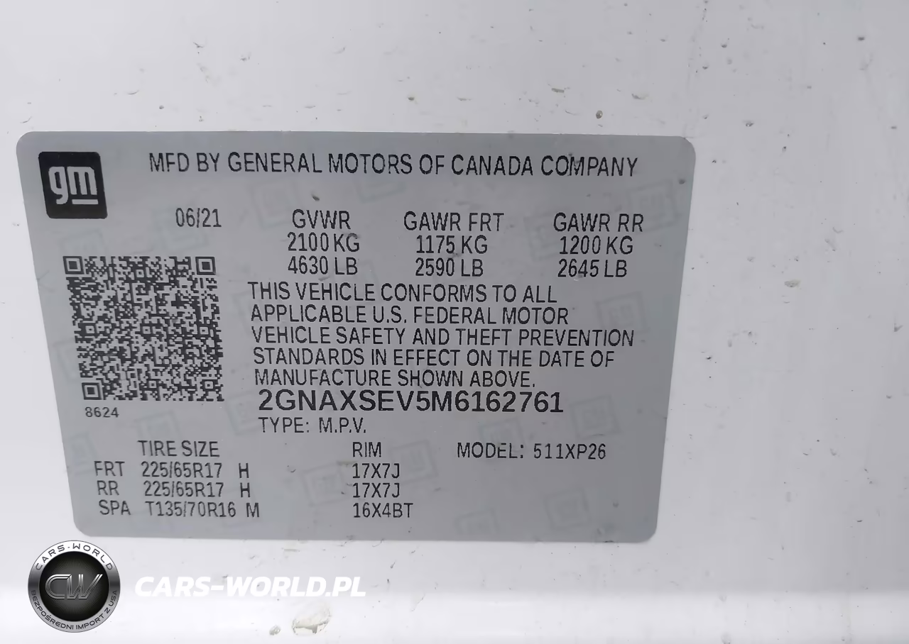 2021 Chevrolet Equinox Awd Ls VIN:2GNAXSEV5M6162761 - 9