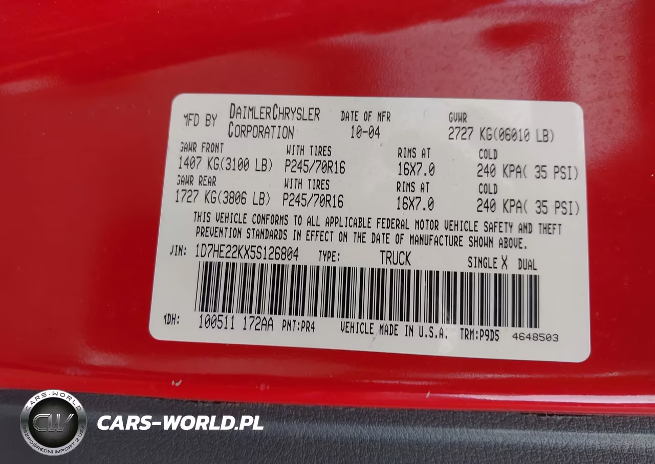 2005 Dodge Dakota St VIN:1D7HE22KX5S126804 - 9
