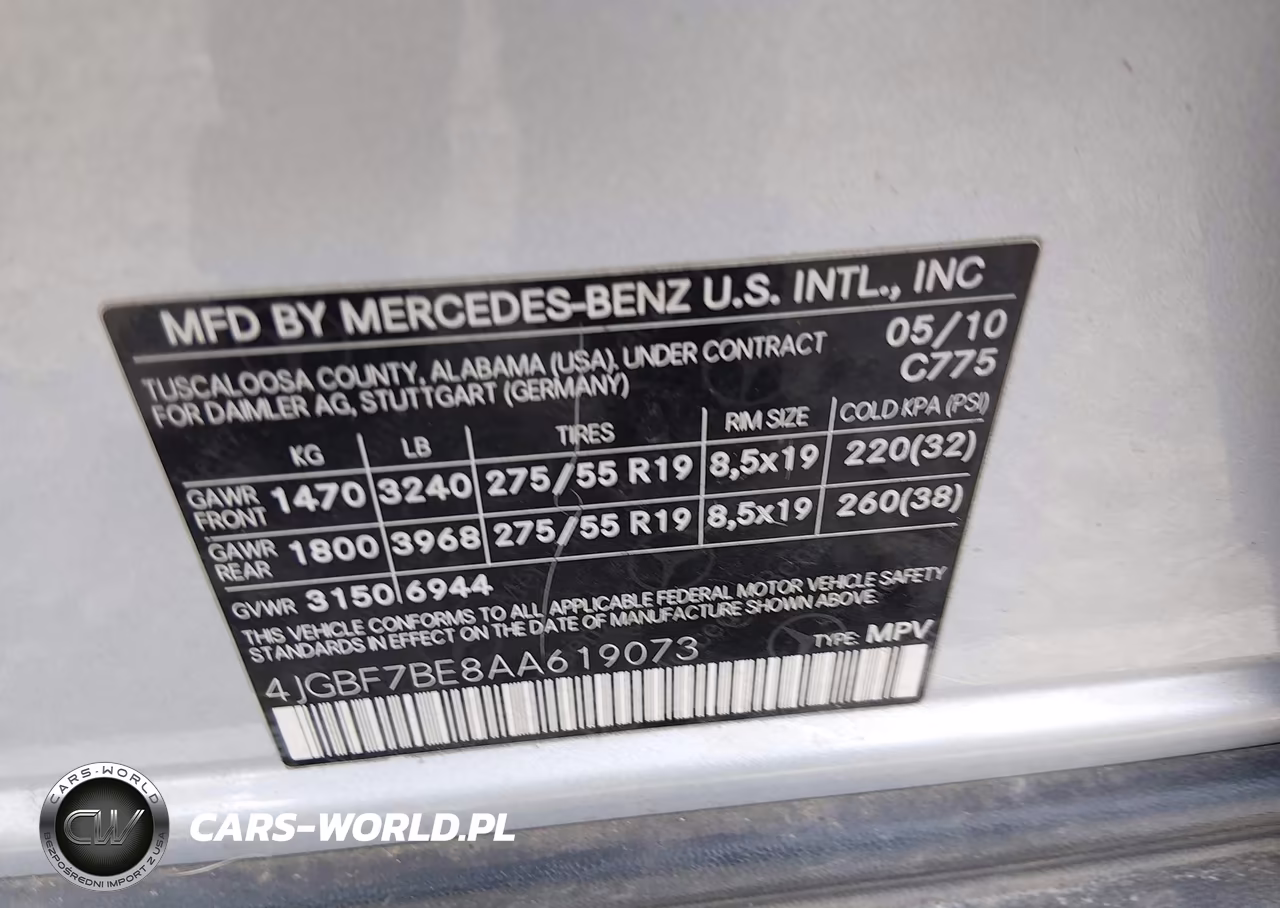 2010 Mercedes-Benz Gl 450 4Matic VIN:4JGBF7BE8AA619073 - 9