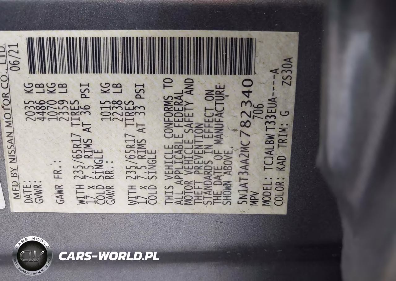 2021 Nissan Rogue S Fwd VIN:5N1AT3AA2MC782340 - 9