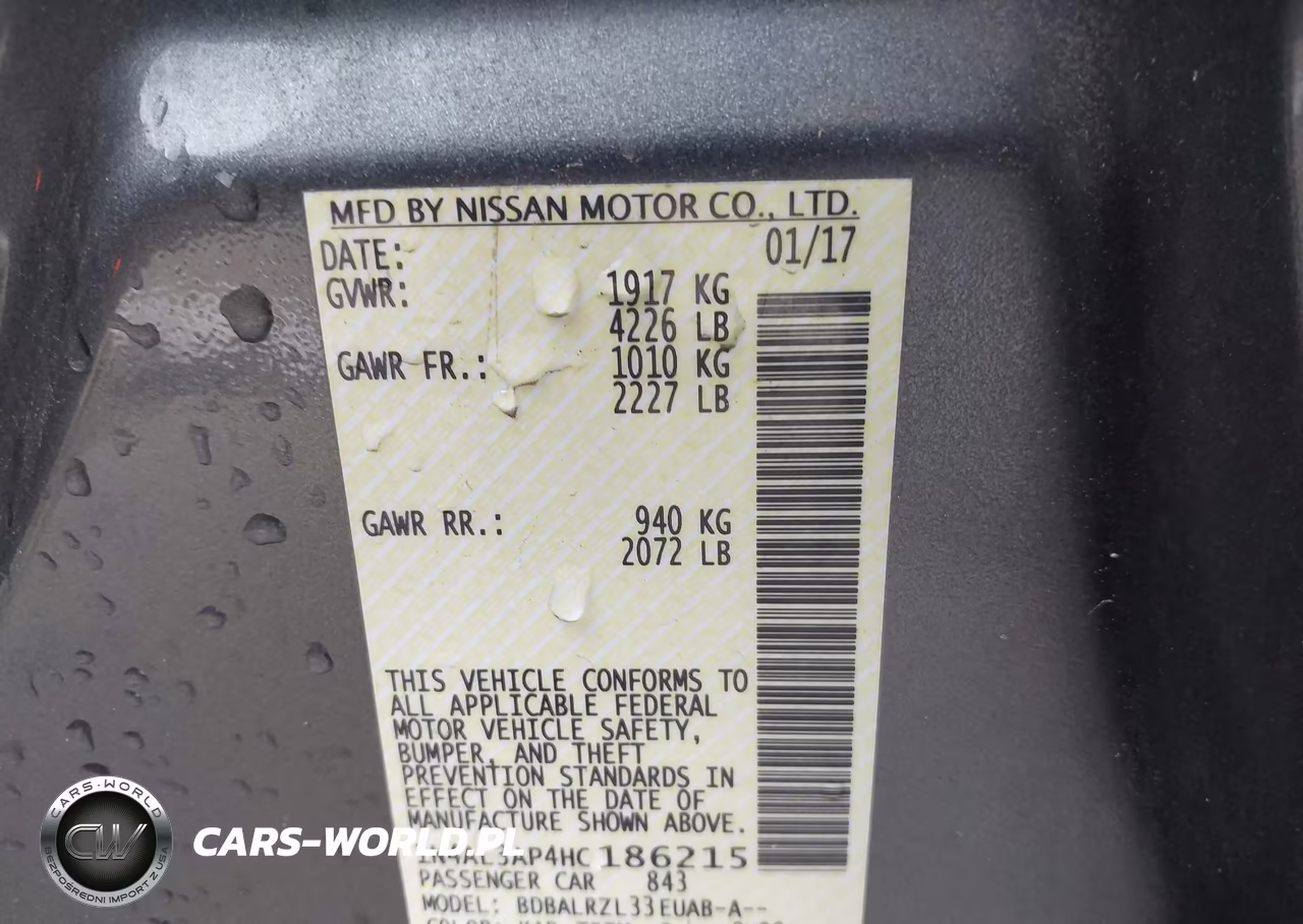 2017 Nissan Altima 2.5 Sl VIN:1N4AL3AP4HC186215 - 9