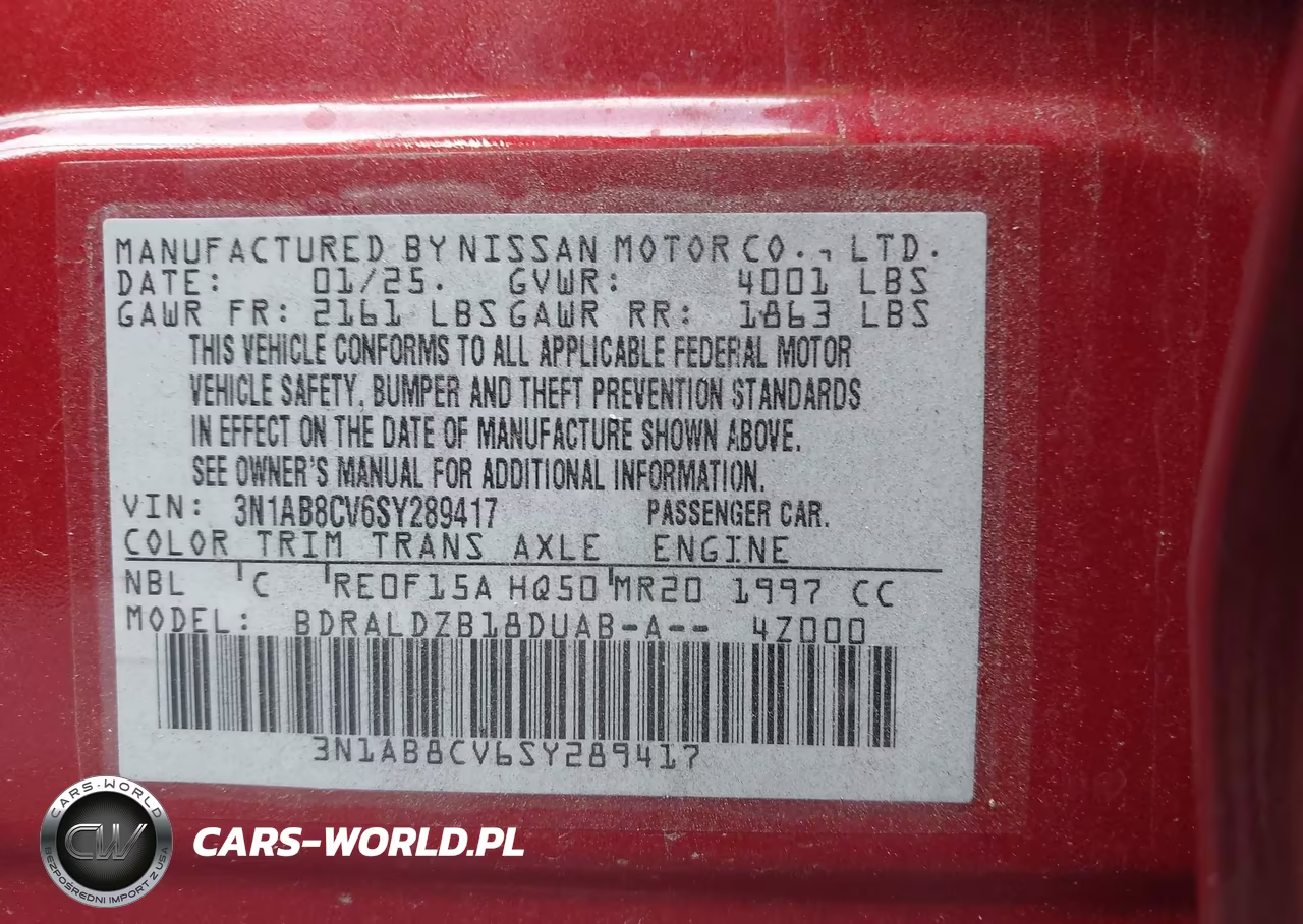 2025 Nissan Sentra Sv VIN:3N1AB8CV6SY289417 - 9