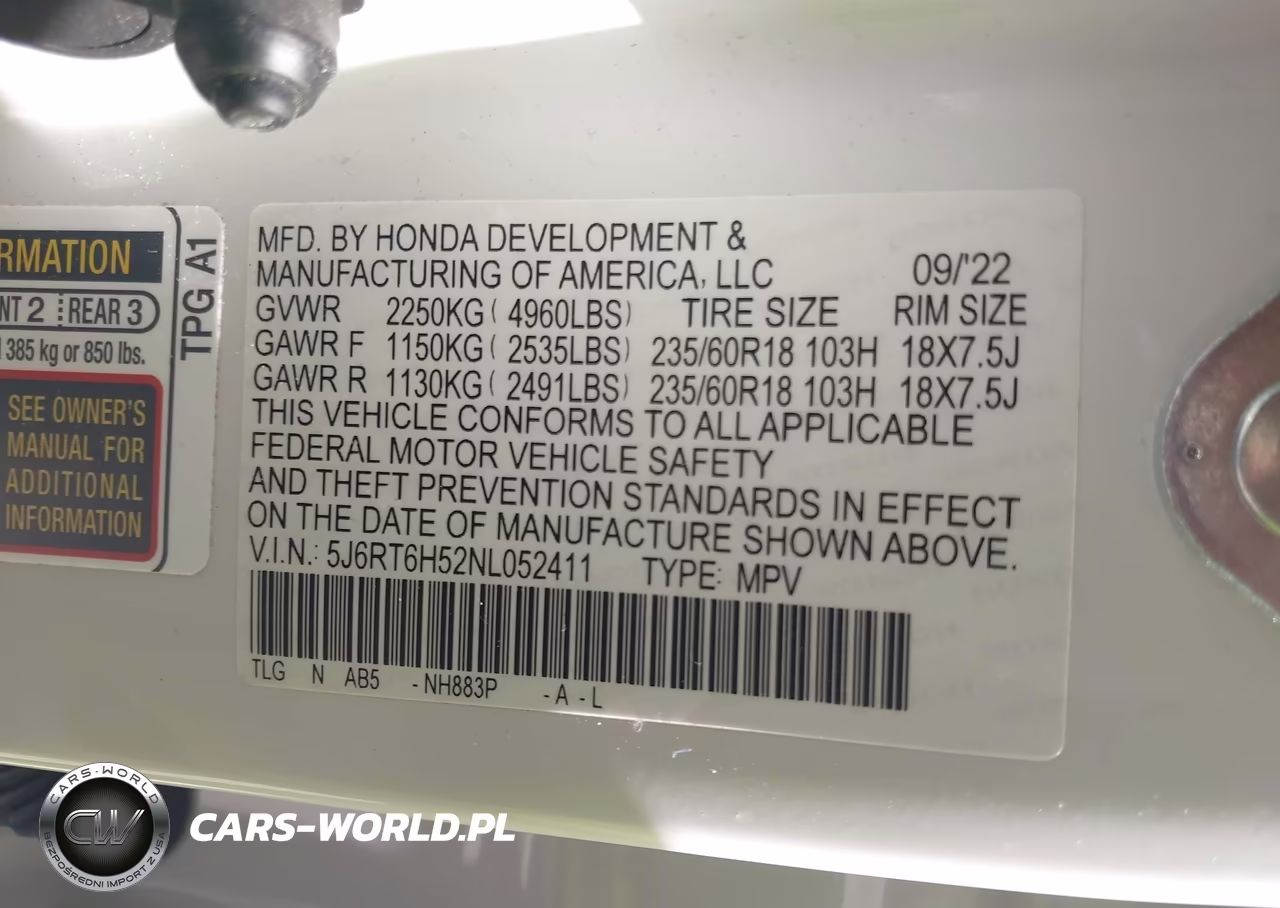 2022 Honda Cr-V Hybrid Ex VIN:5J6RT6H52NL052411 - 9