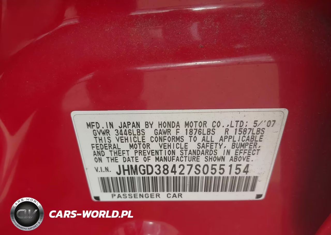 2007 Honda Fit VIN:JHMGD38427S055154 - 9
