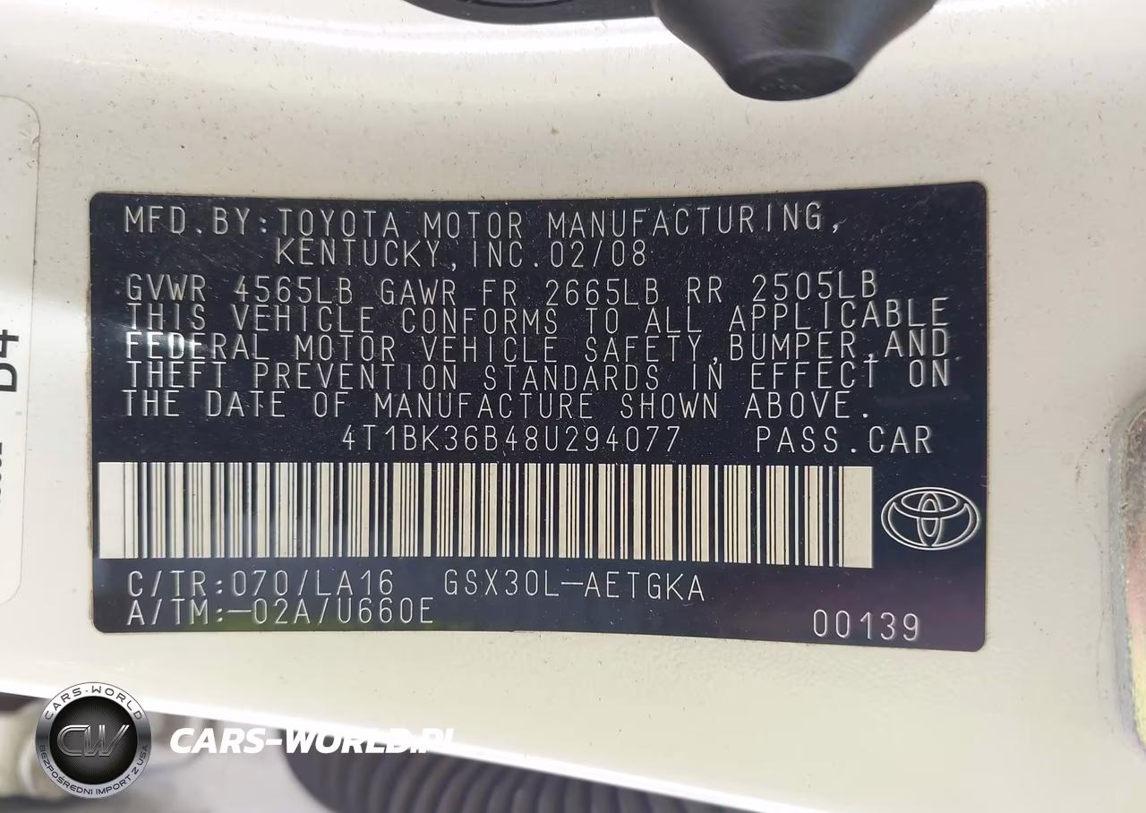 2008 Toyota Avalon Xls VIN:4T1BK36B48U294077 - 9