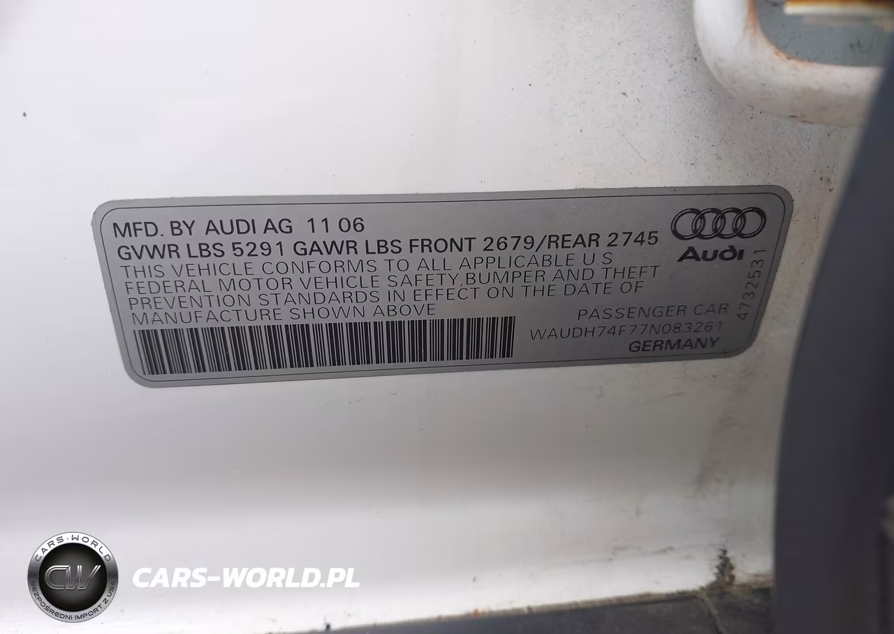 2007 Audi A6 3.2 VIN:WAUDH74F77N083261 - 9