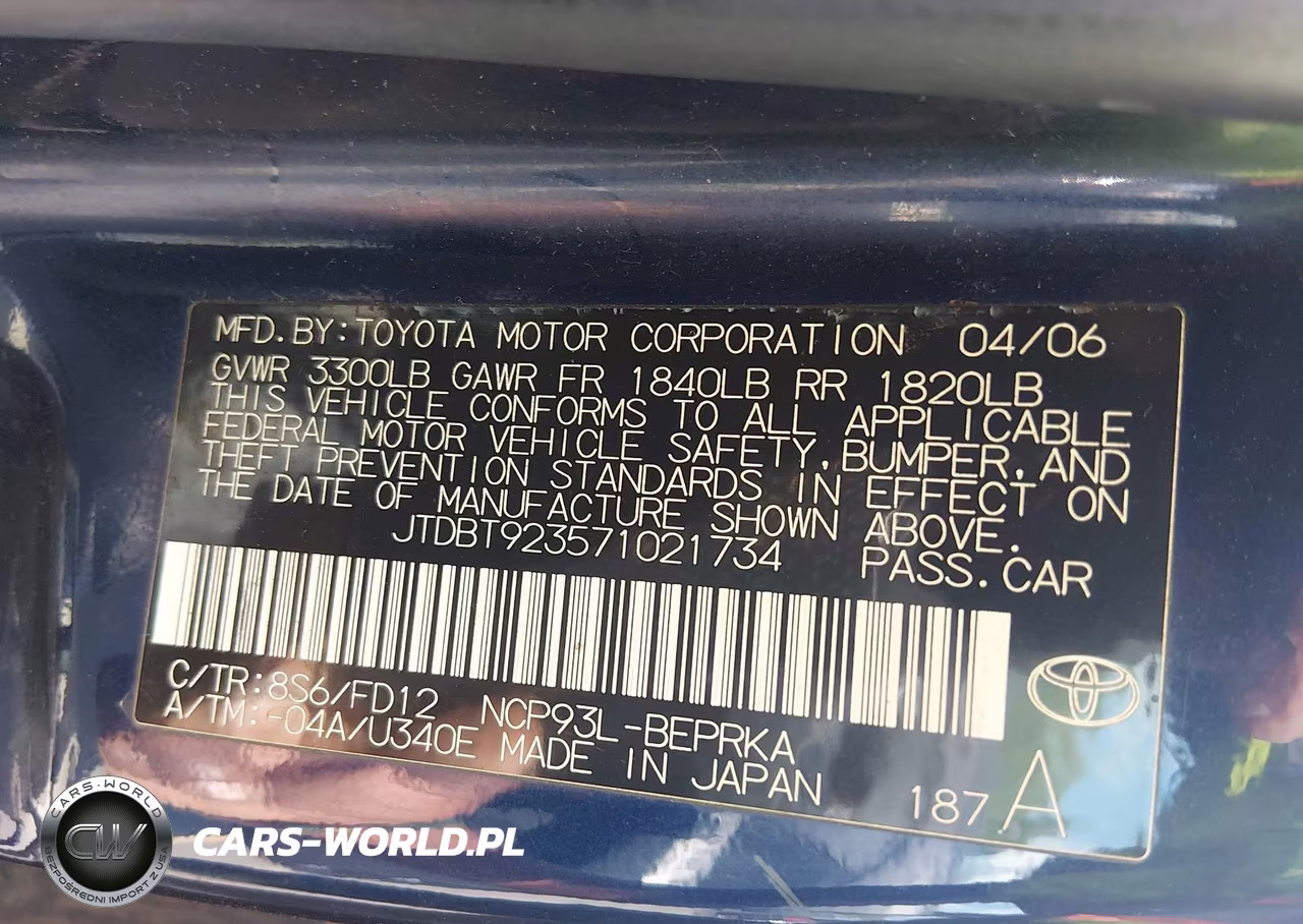 2007 Toyota Yaris VIN:JTDBT923571021734 - 9