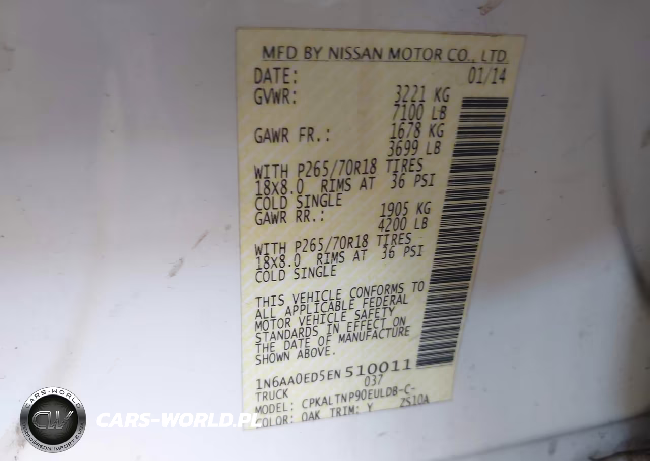 2014 Nissan Titan Sv VIN:1N6AA0ED5EN510011 - 8