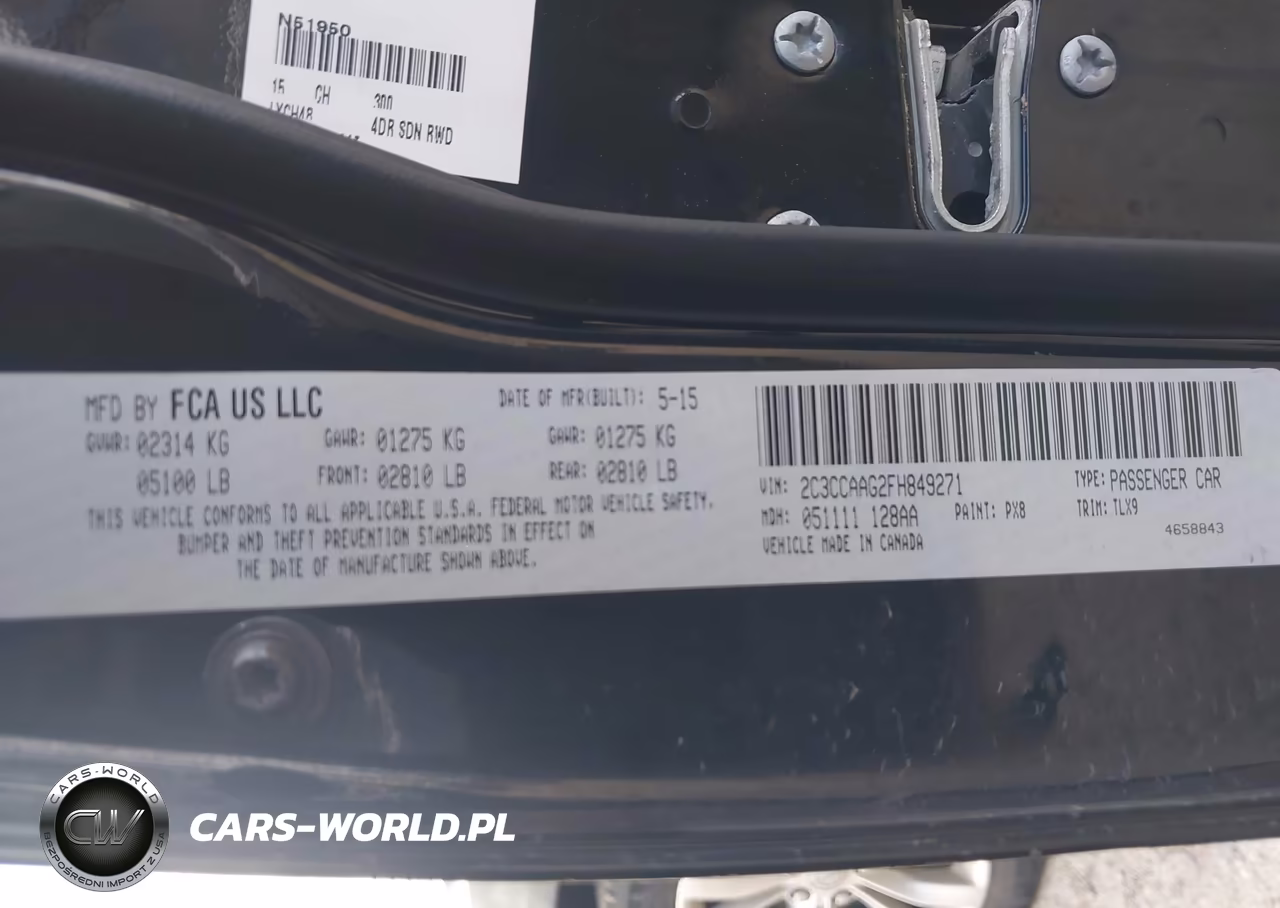 2015 Chrysler 300 Limited VIN:2C3CCAAG2FH849271 - 9