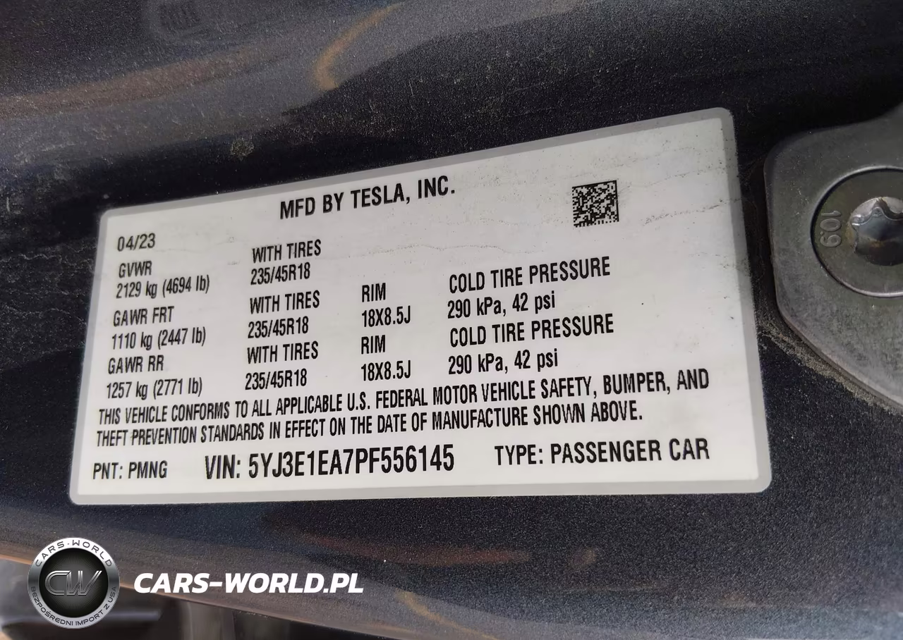 2023 Tesla Model 3 Rear-Wheel Drive VIN:5YJ3E1EA7PF556145 - 9