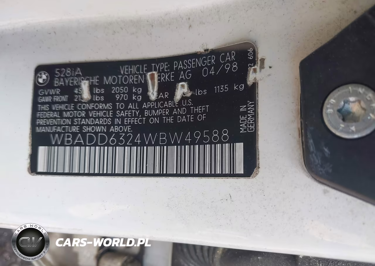 1998 BMW 528I VIN:WBADD6324WBW49588 - 9