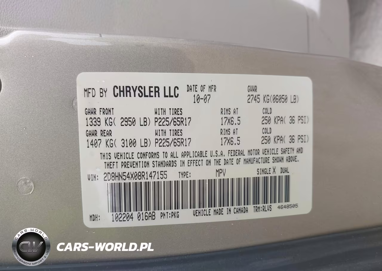 2008 Dodge Grand Caravan Sxt VIN:2D8HN54X08R147155 - 9