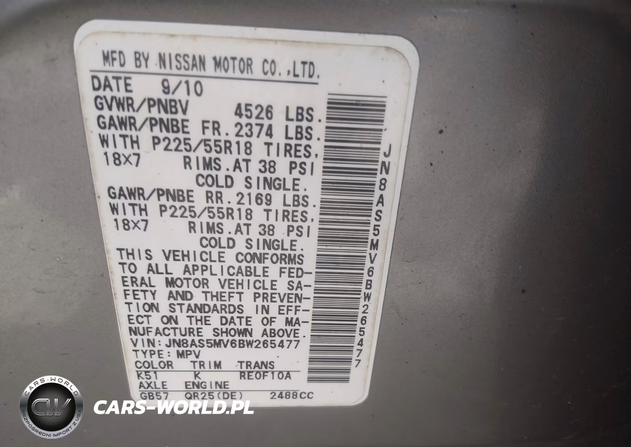 2011 Nissan Rogue Sv VIN:JN8AS5MV6BW265477 - 9