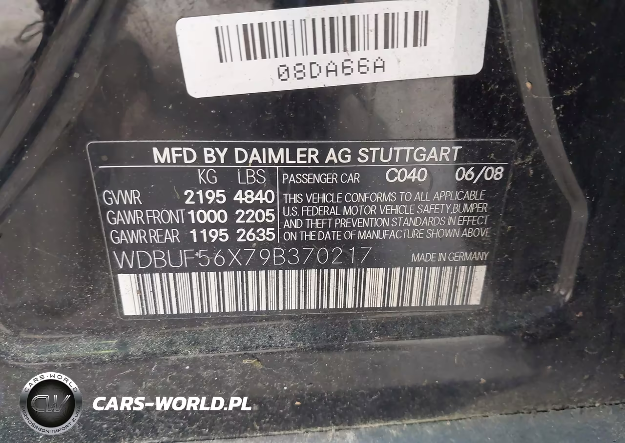 2009 Mercedes-Benz E 350 VIN:WDBUF56X79B370217 - 9