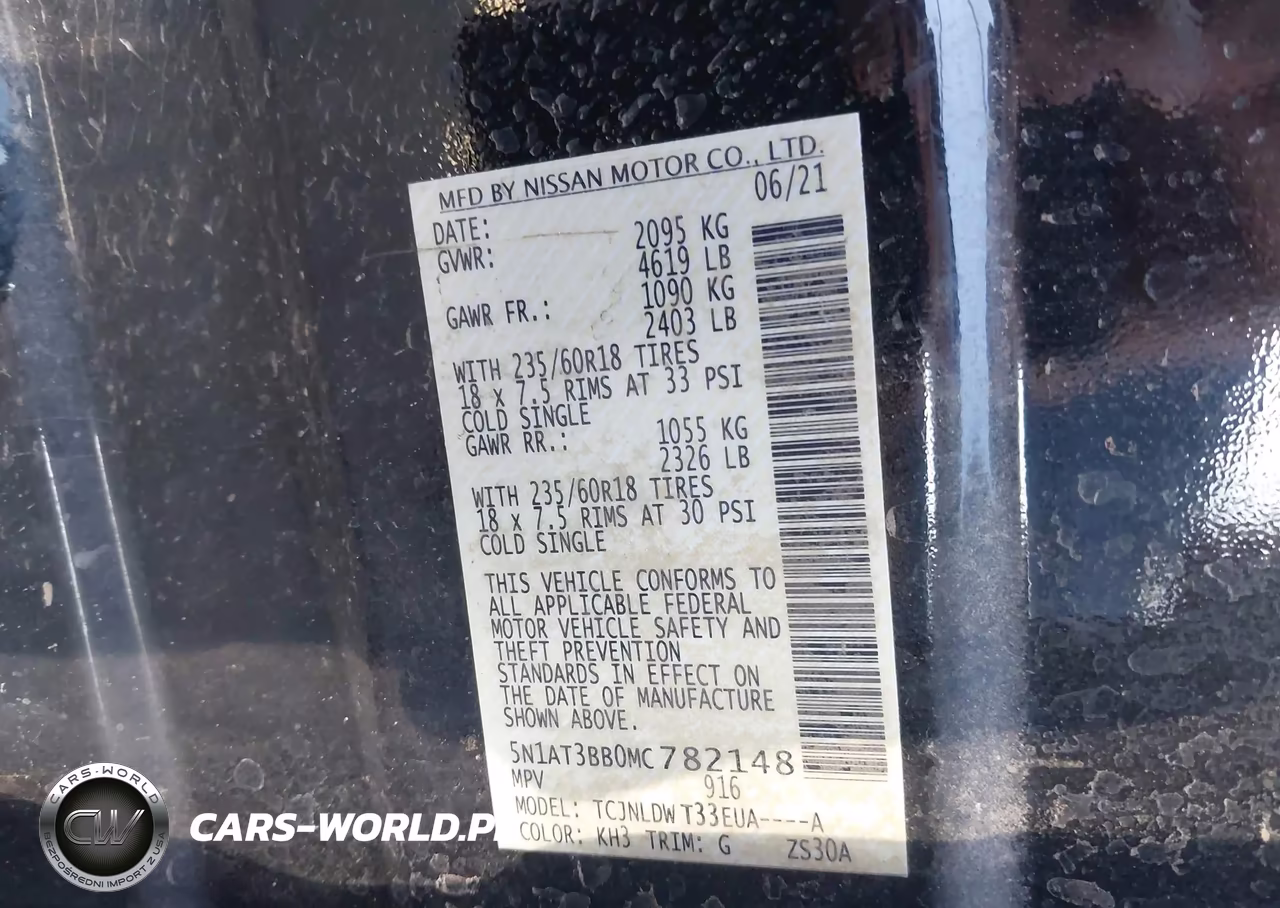 2021 Nissan Rogue Sv Intelligent Awd VIN:5N1AT3BB0MC782148 - 9