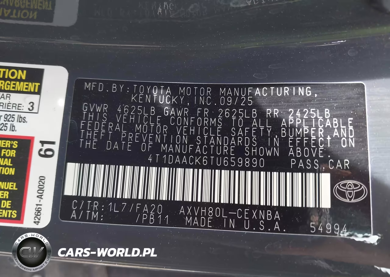 2026 Toyota Camry Le VIN:4T1DAACK6TU659890 - 9