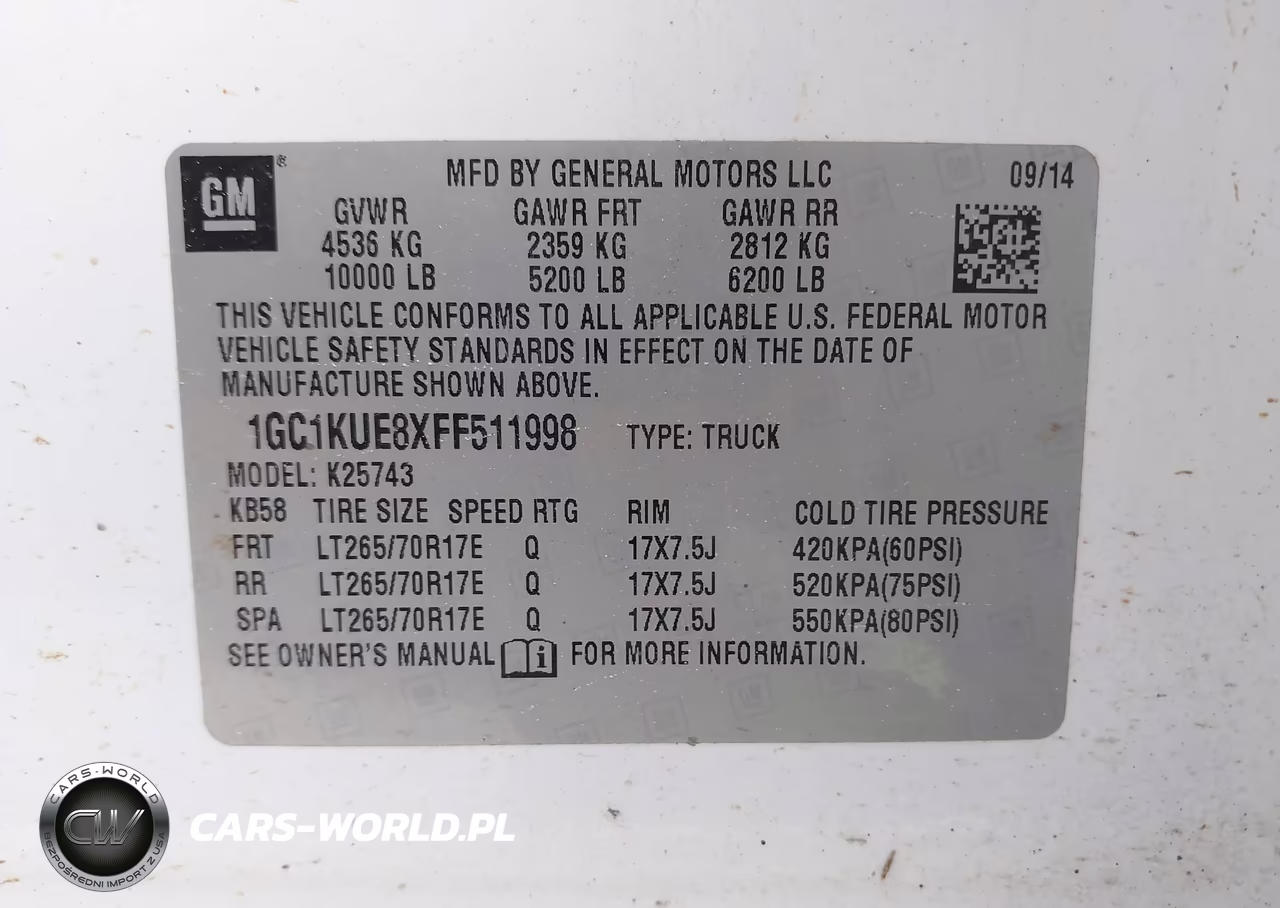 2015 Chevrolet Silverado 2500Hd Wt VIN:1GC1KUE8XFF511998 - 9