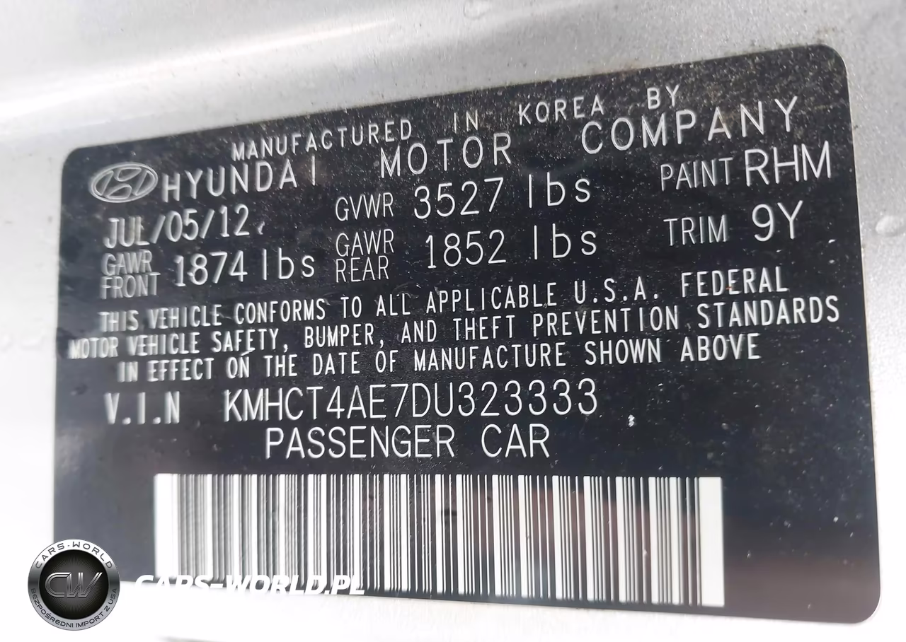 2013 Hyundai Accent Gls VIN:KMHCT4AE7DU323333 - 9