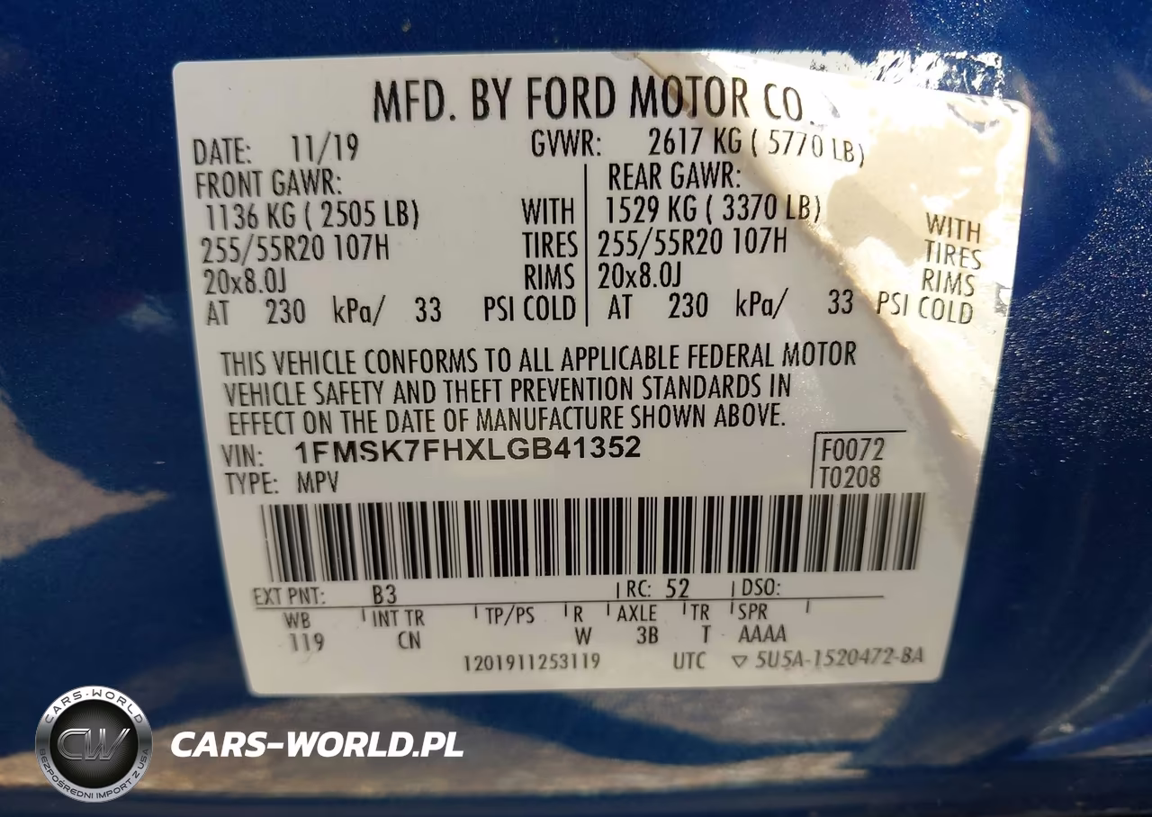 2020 Ford Explorer Limited VIN:1FMSK7FHXLGB41352 - 9