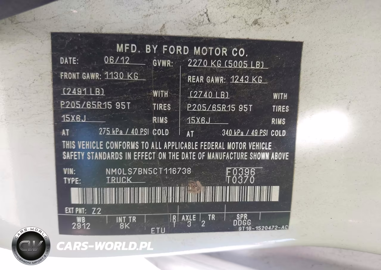 2012 Ford Transit Connect Xlt VIN:NM0LS7BN5CT116738 - 9