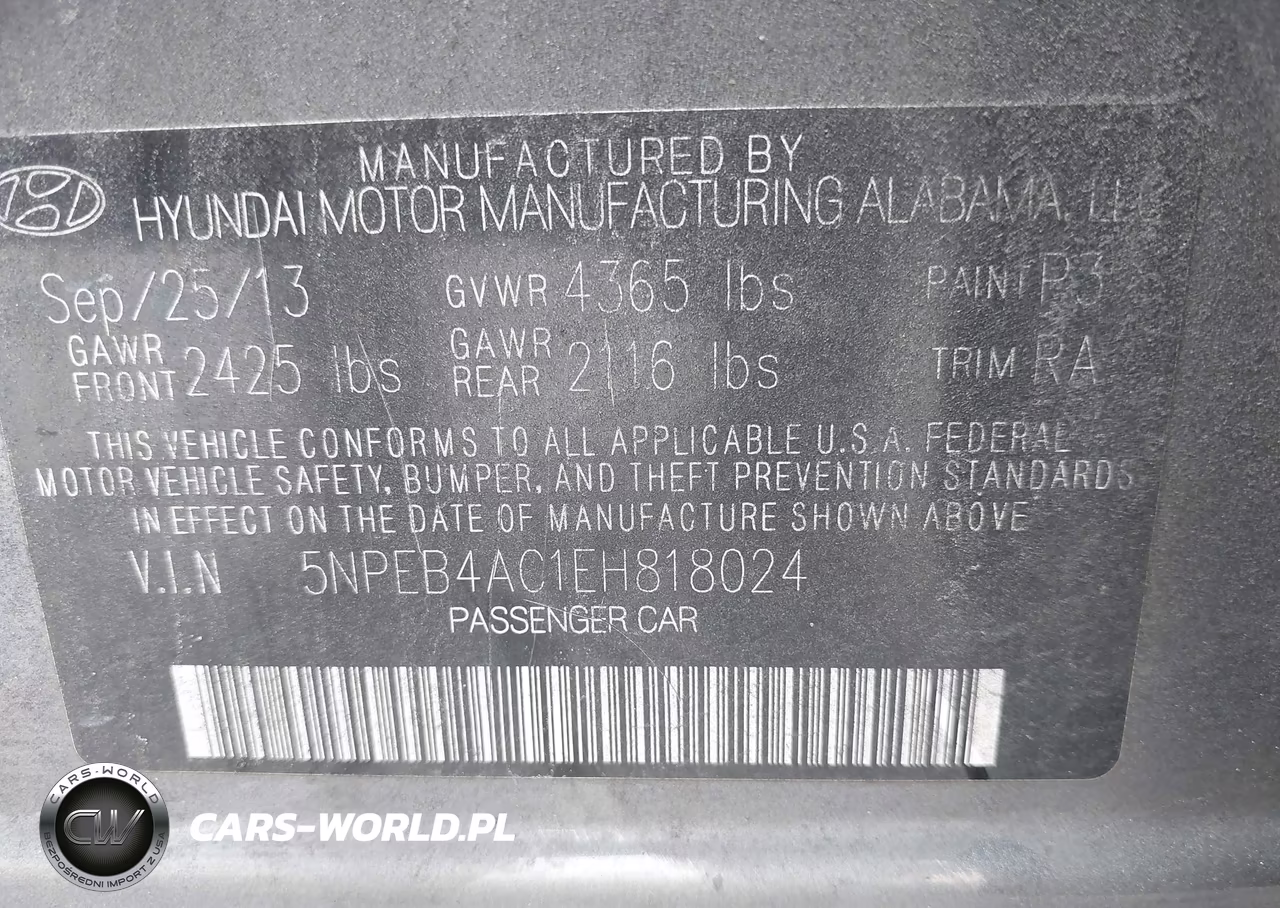 2014 Hyundai Sonata Gls VIN:5NPEB4AC1EH818024 - 9