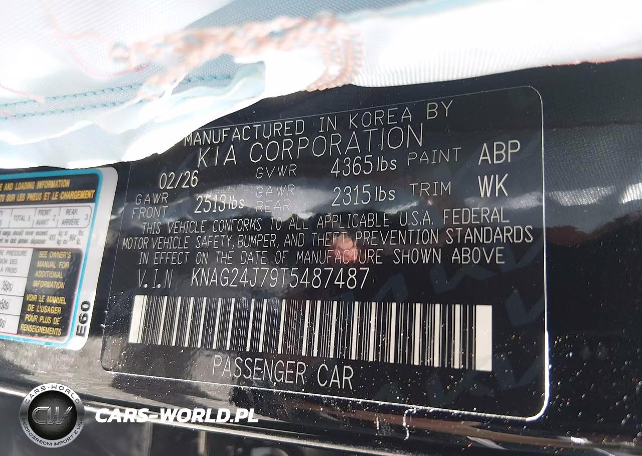 2026 Kia K5 Lxs Fwd VIN:KNAG24J79T5487487 - 9