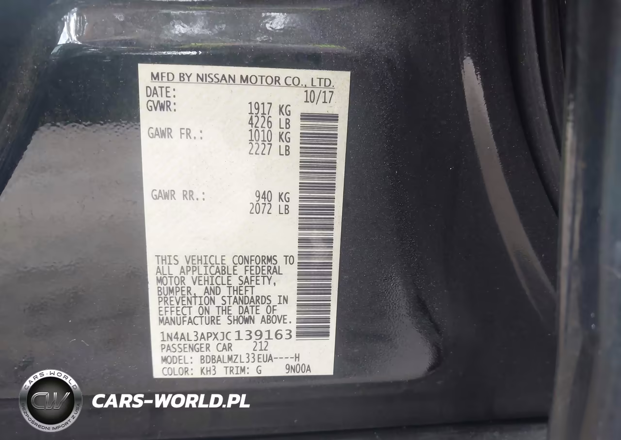 2018 Nissan Altima 2.5 Sv VIN:1N4AL3APXJC139163 - 9