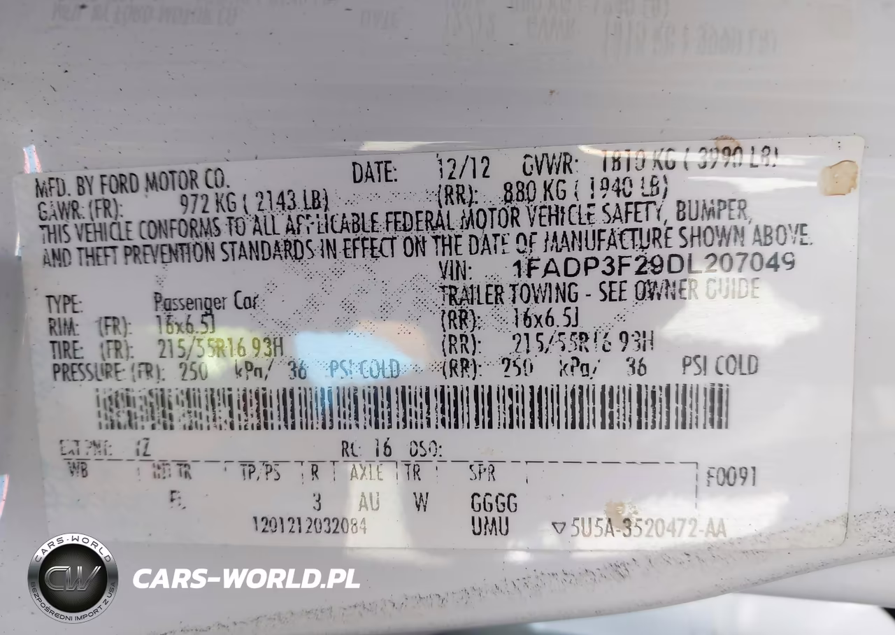 2013 Ford Focus Se VIN:1FADP3F29DL207049 - 9