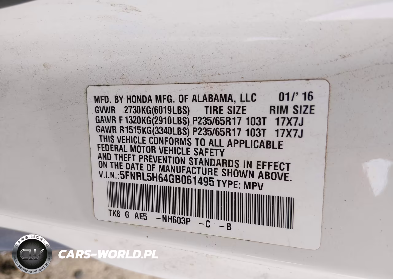 2016 Honda Odyssey Ex-L VIN:5FNRL5H64GB061495 - 9