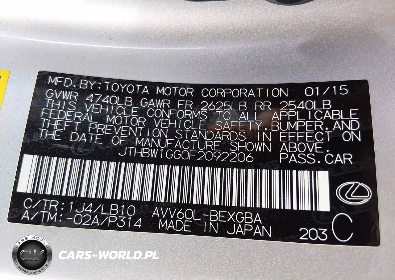 2015 Lexus Es 300H VIN:JTHBW1GG0F2092206 - 9