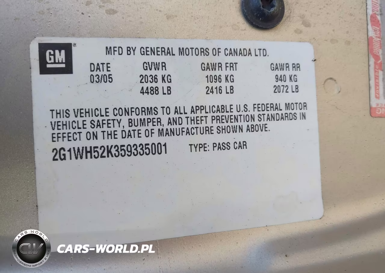 2005 Chevrolet Impala Ls VIN:2G1WH52K359335001 - 9